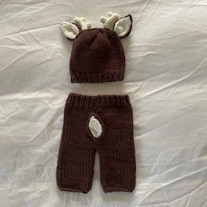 Baby deer fawn newborn photography outfit hat and pants